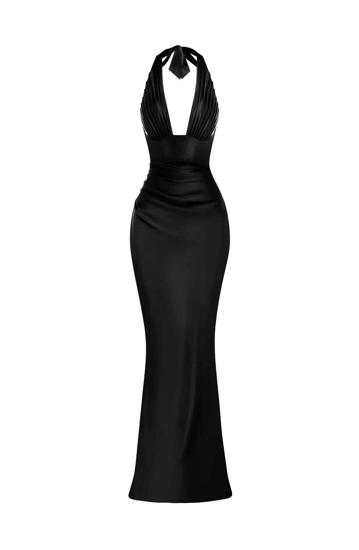 M.T Women's Dress Corset Maxi Black Satin Formal