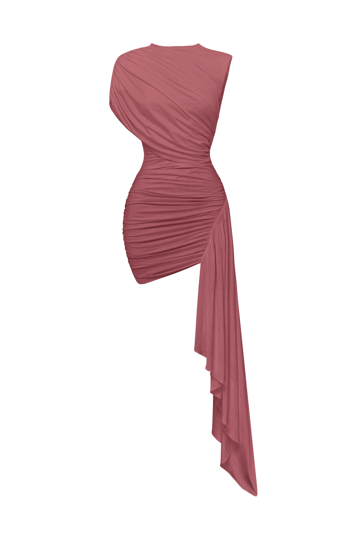 DIA Women's Dress Cowl-Neck Rose Brown Jersey Party