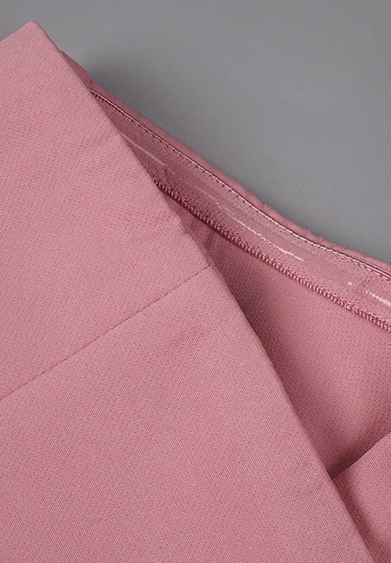 One Shoulder Bow Detail Midi Dress in Pink
