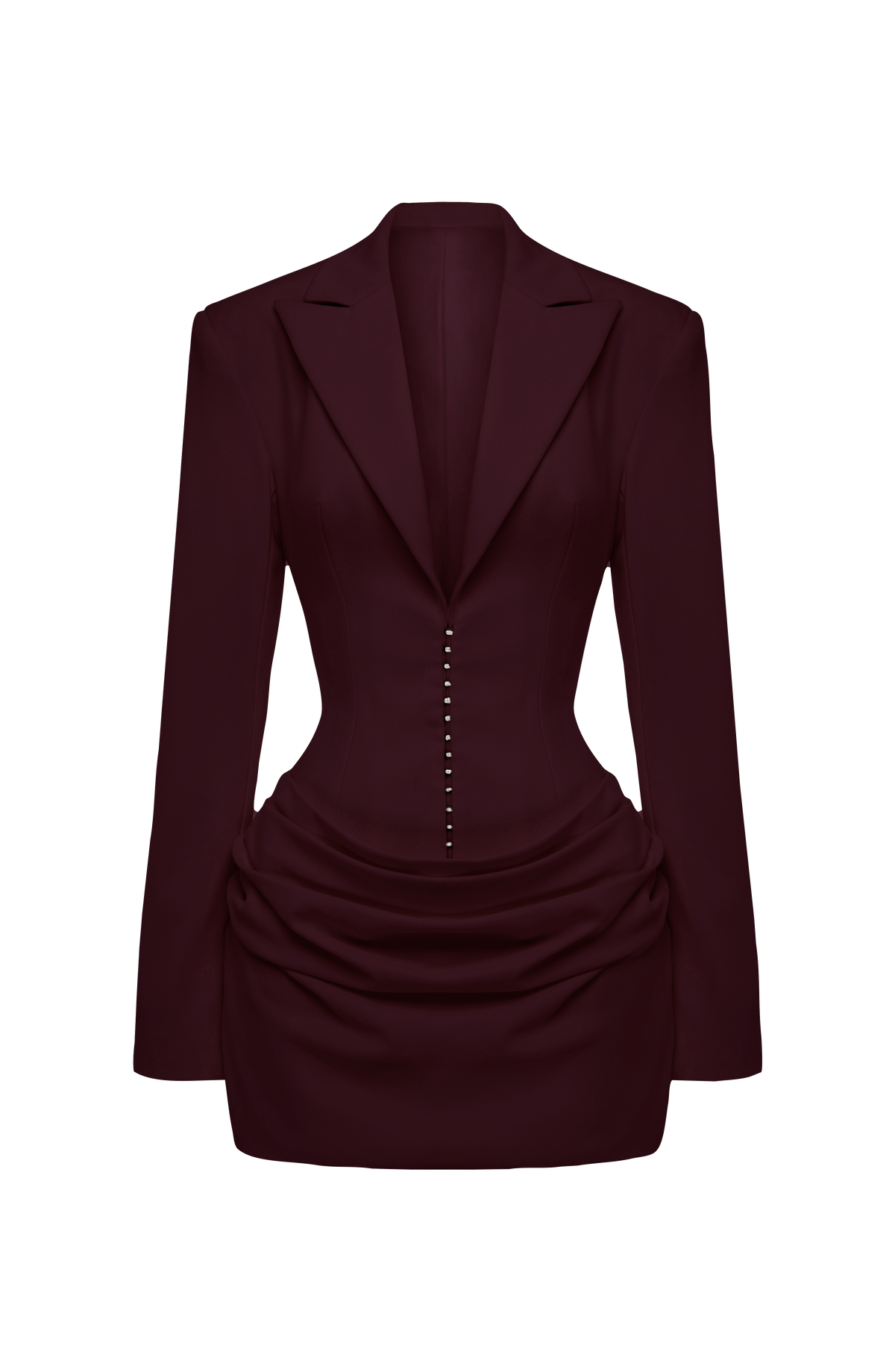 S.M Women's Dress Tailored Long Sleeve Plum Suiting Party