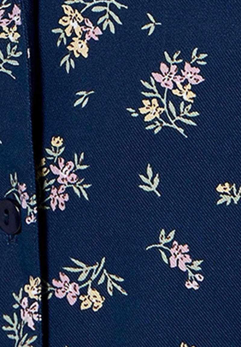 Women's Floral Viscose Button Front Pyjama Set with Eye Mask