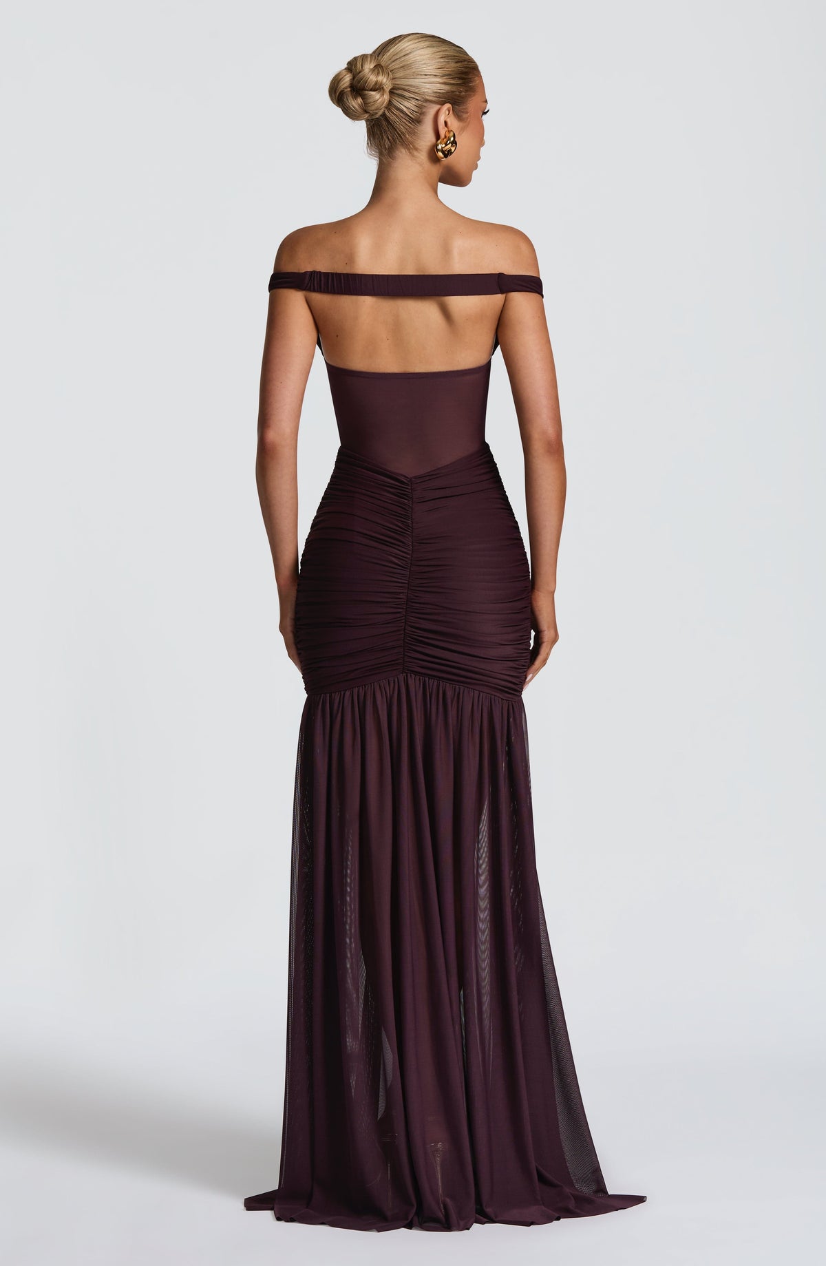 L.F Women's Dress Alaia Maxi Plum Mesh Formal