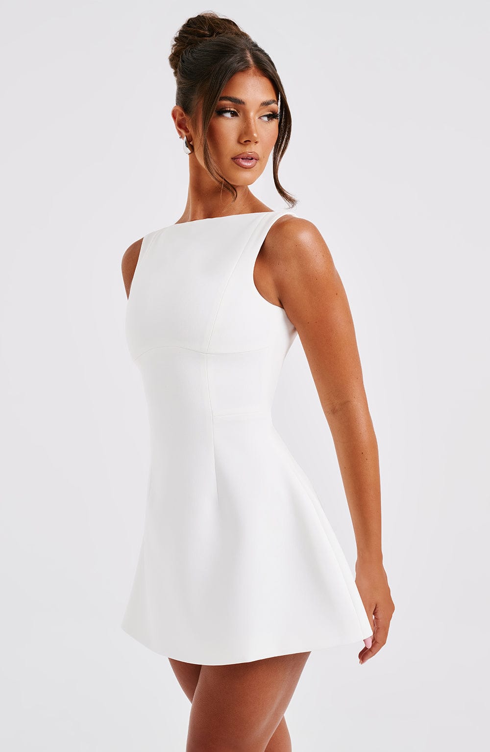 R.F Women's Dress Alana Bubblehem Ivory Crepe Party