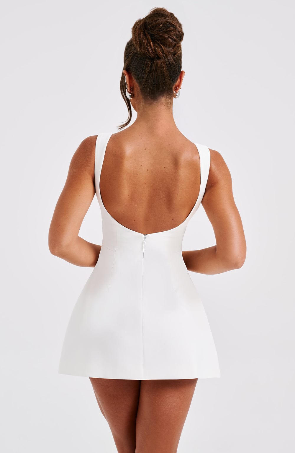 R.F Women's Dress Alana Bubblehem Ivory Crepe Party