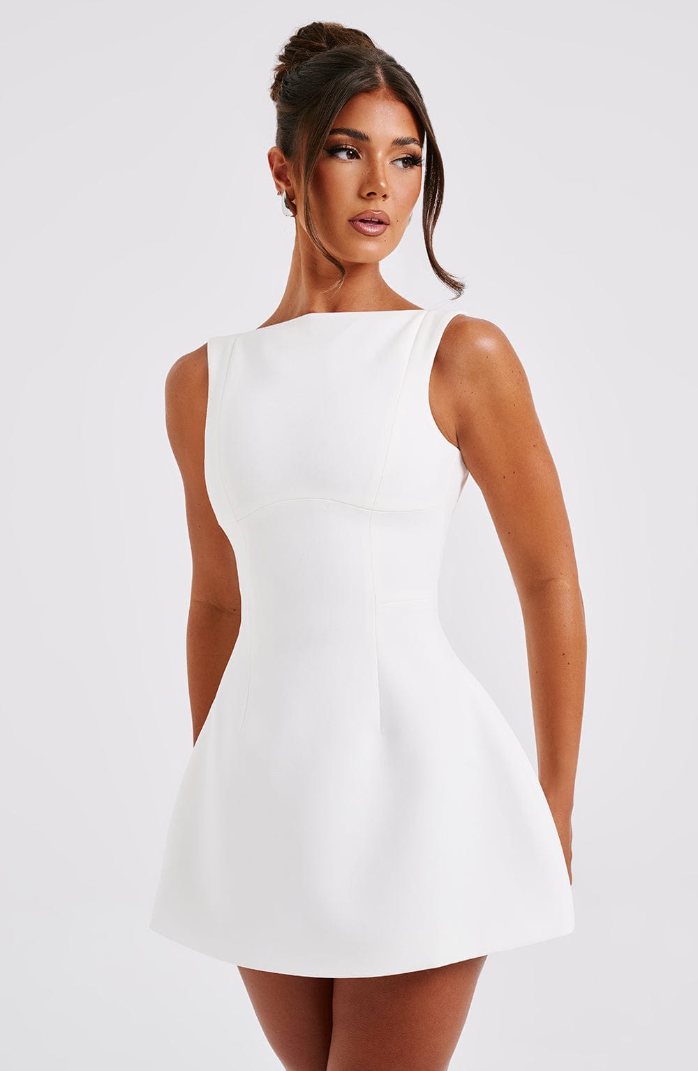 R.F Women's Dress Alana Bubblehem Ivory Crepe Party