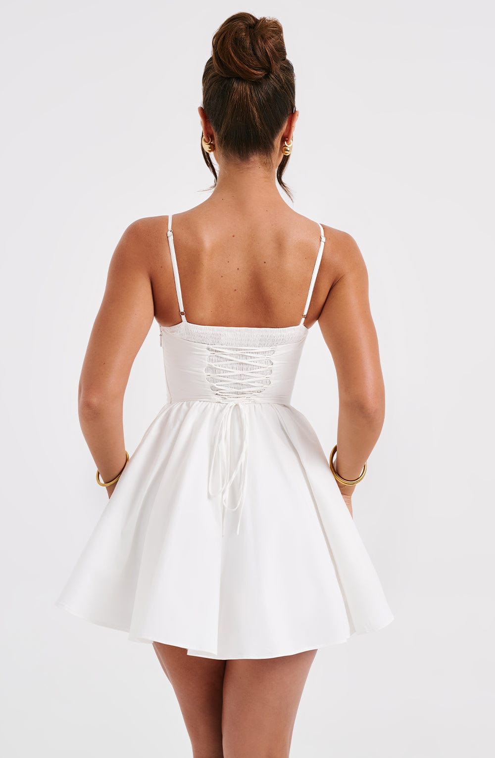 M.T Women's Dress Analeigh Mini Ivory Cotton Corset Party