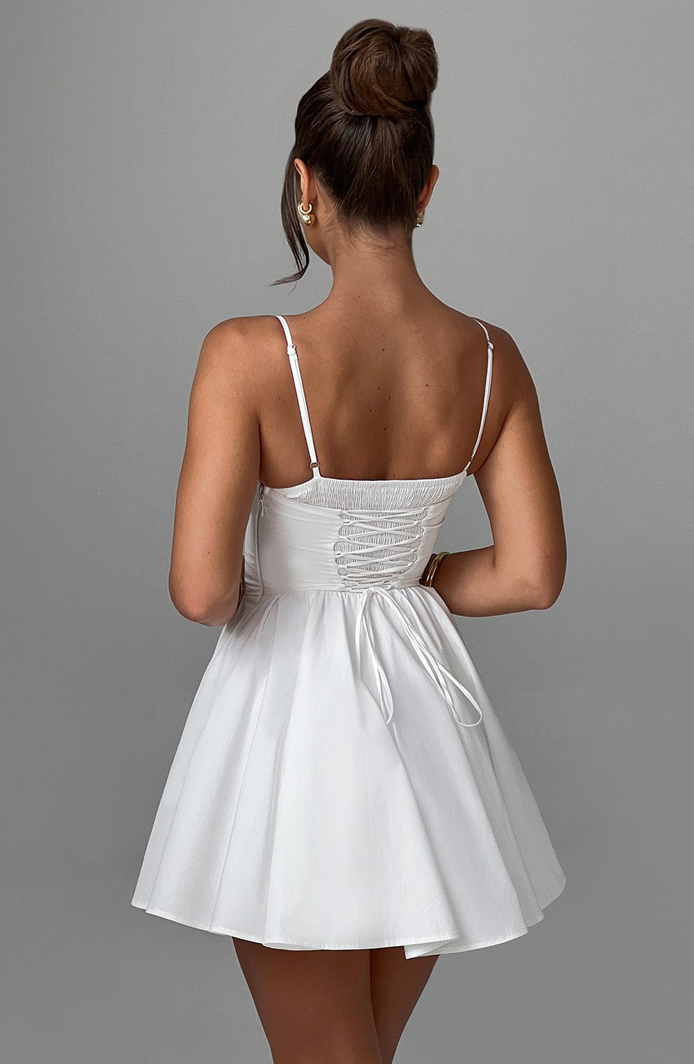 M.T Women's Dress Analeigh Mini Ivory Cotton Corset Party