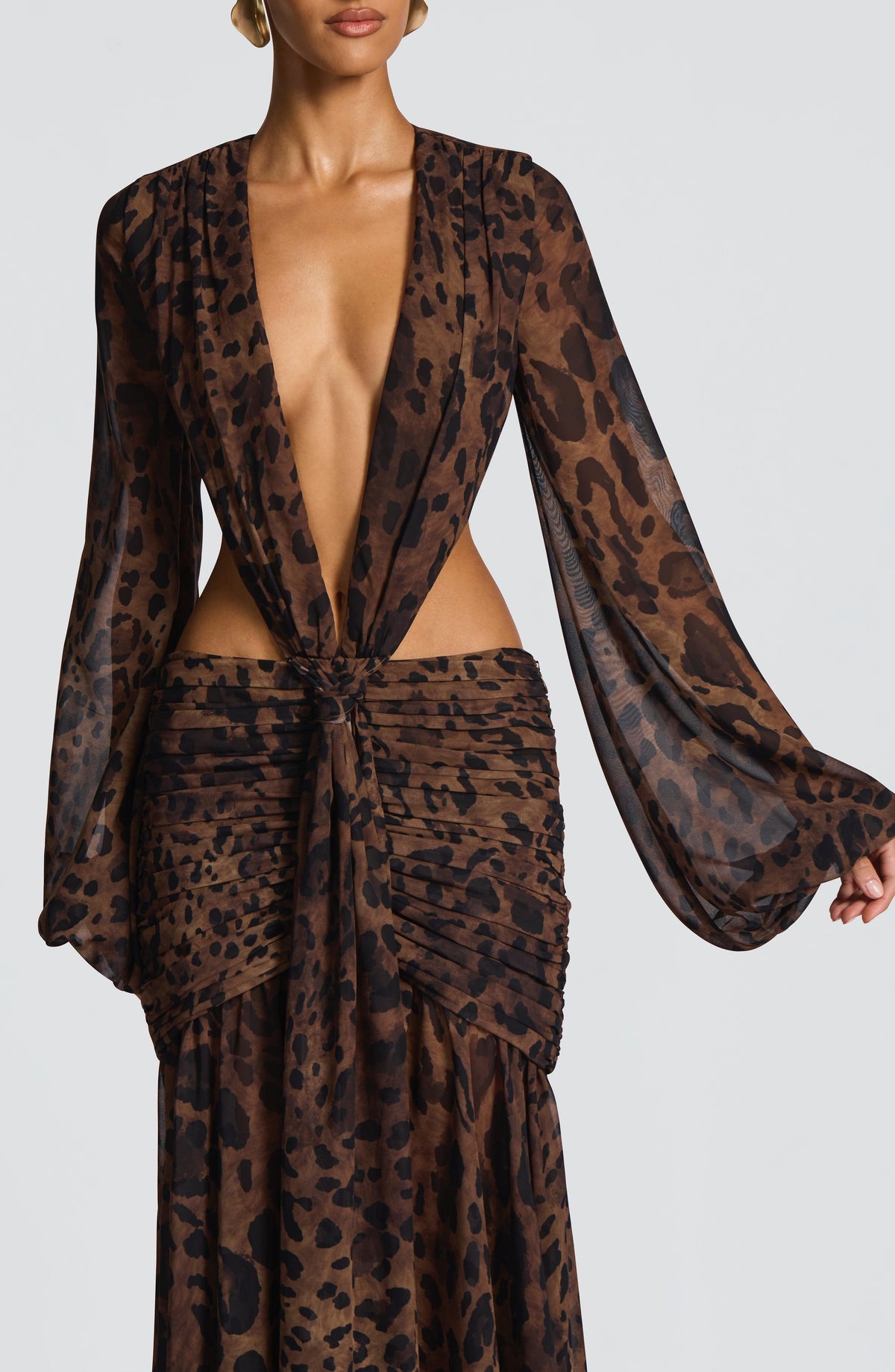 T.X Women's Dress Maxi Leopard Print Chiffon Evening BBF4124-D