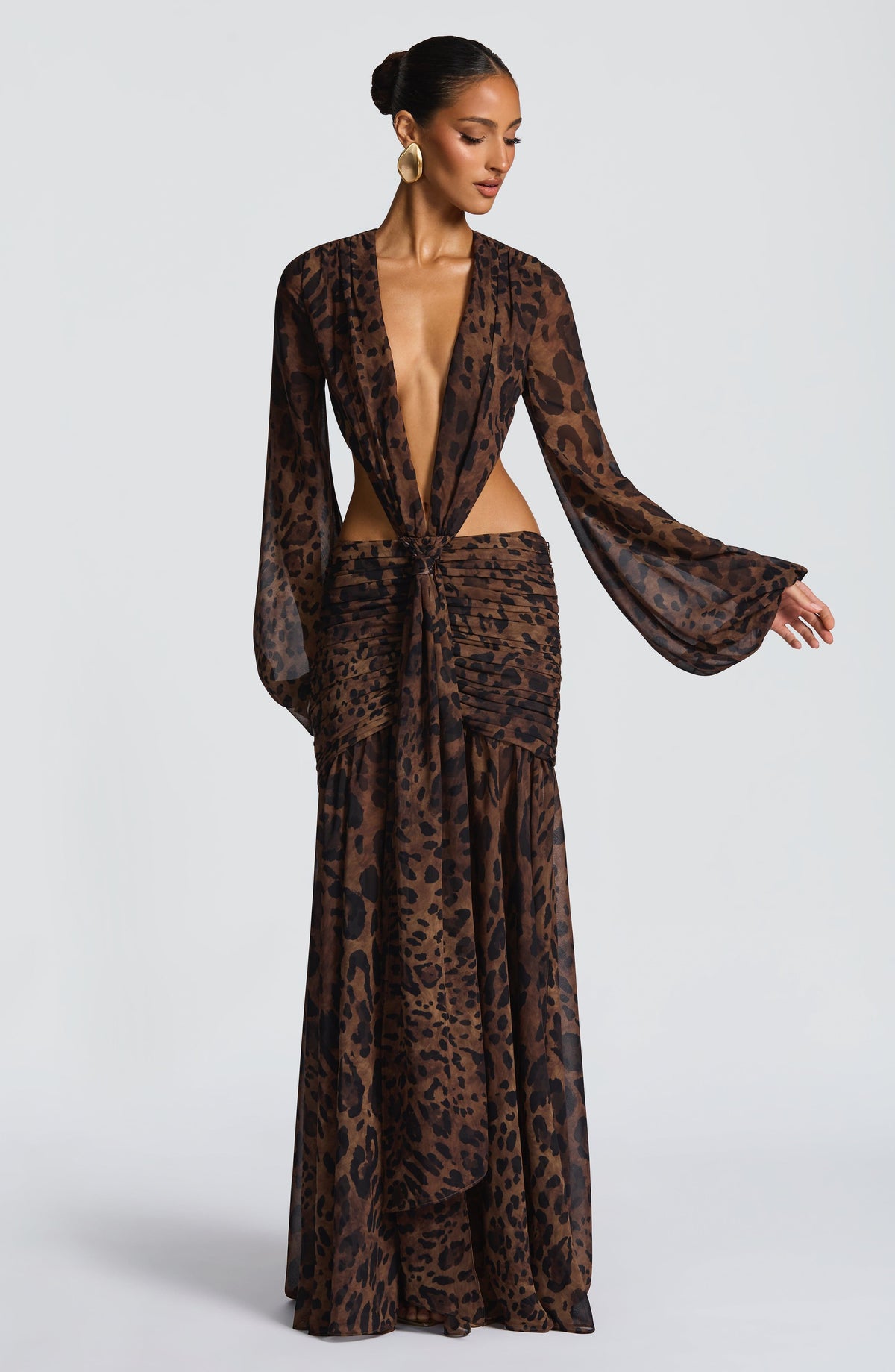 T.X Women's Dress Maxi Leopard Print Chiffon Evening BBF4124-D