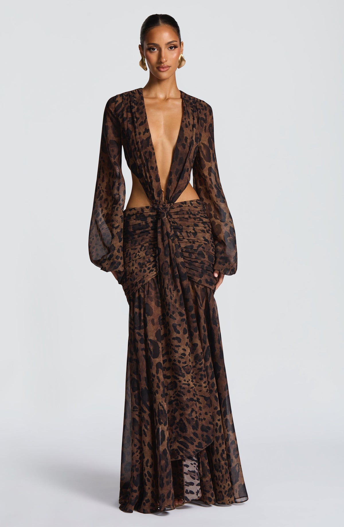 T.X Women's Dress Maxi Leopard Print Chiffon Evening BBF4124-D