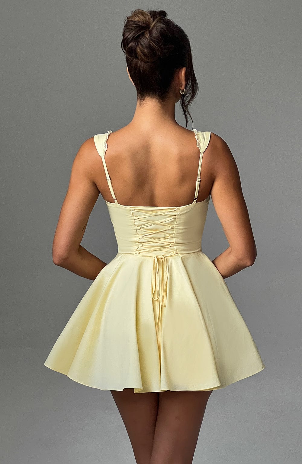 R.F Women's Dress Antonella Corset Lemon Cotton Party