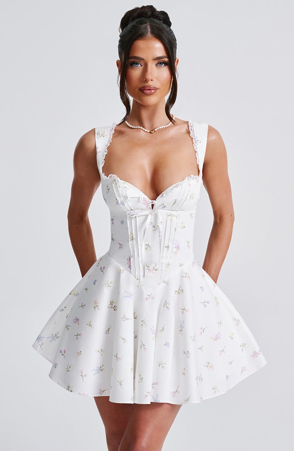 R.F Women's Dress Milkmaid Multi Floral Print Cotton Party