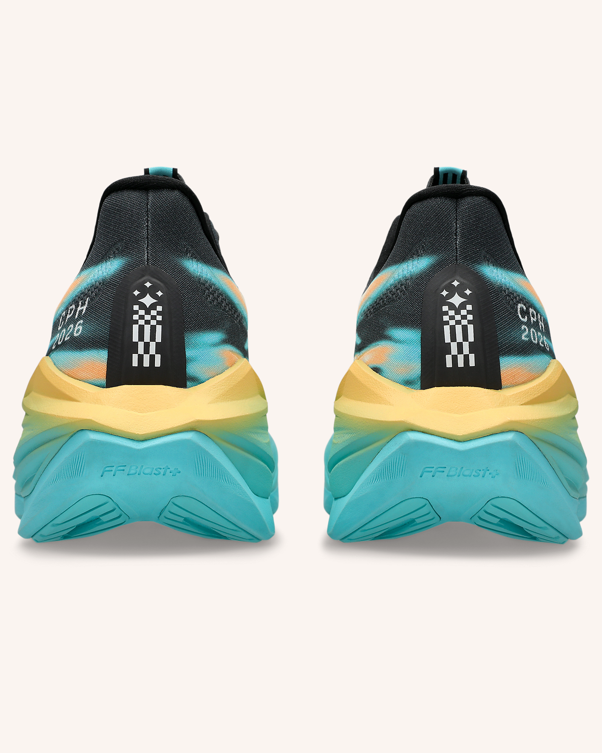 ASICS SUPERBLAST 3 COPENHAGEN in Obsidian Grey/Ice Mint — rear view