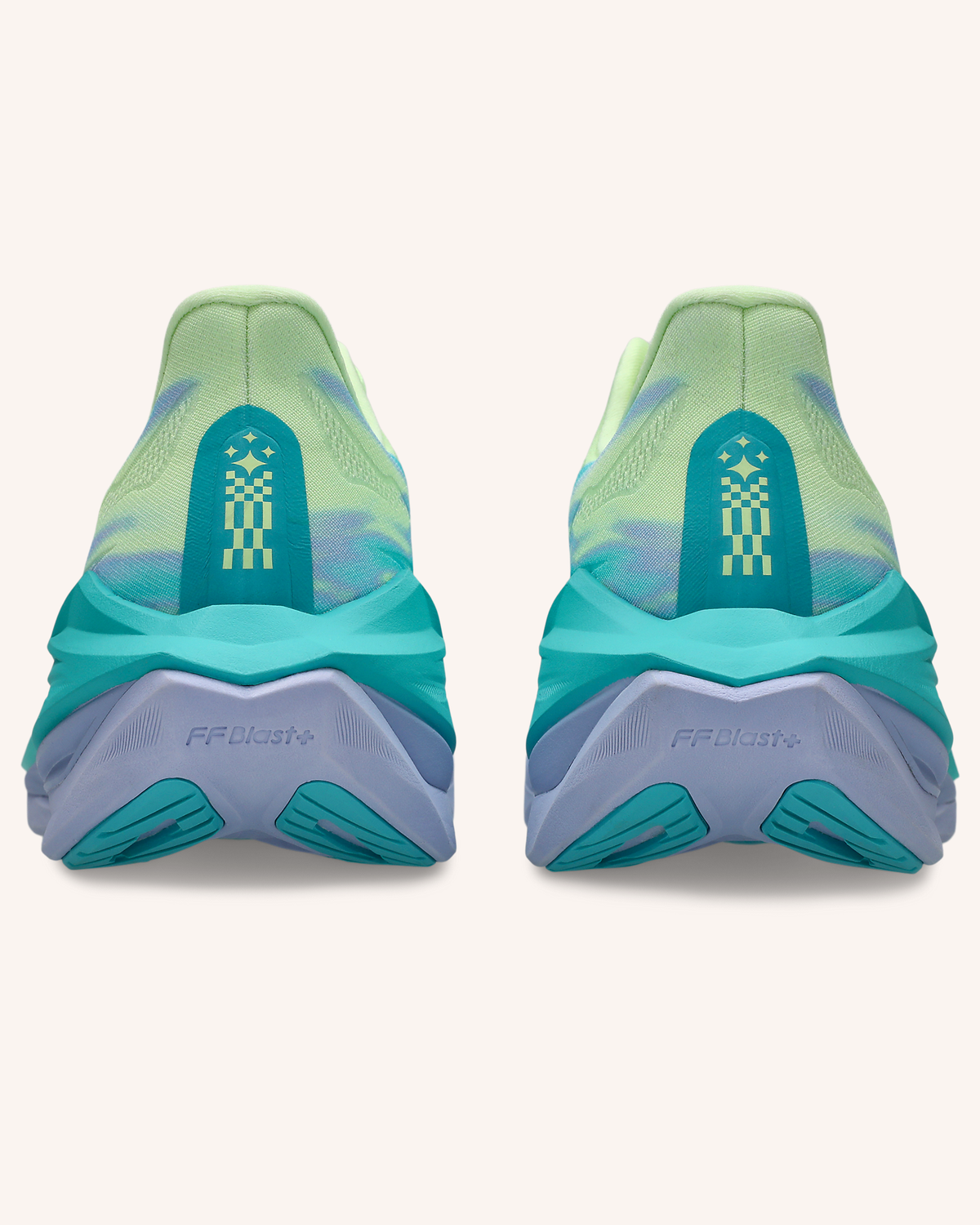 ASICS SUPERBLAST 3 in Illuminate Yellow/Energy Aqua — rear view