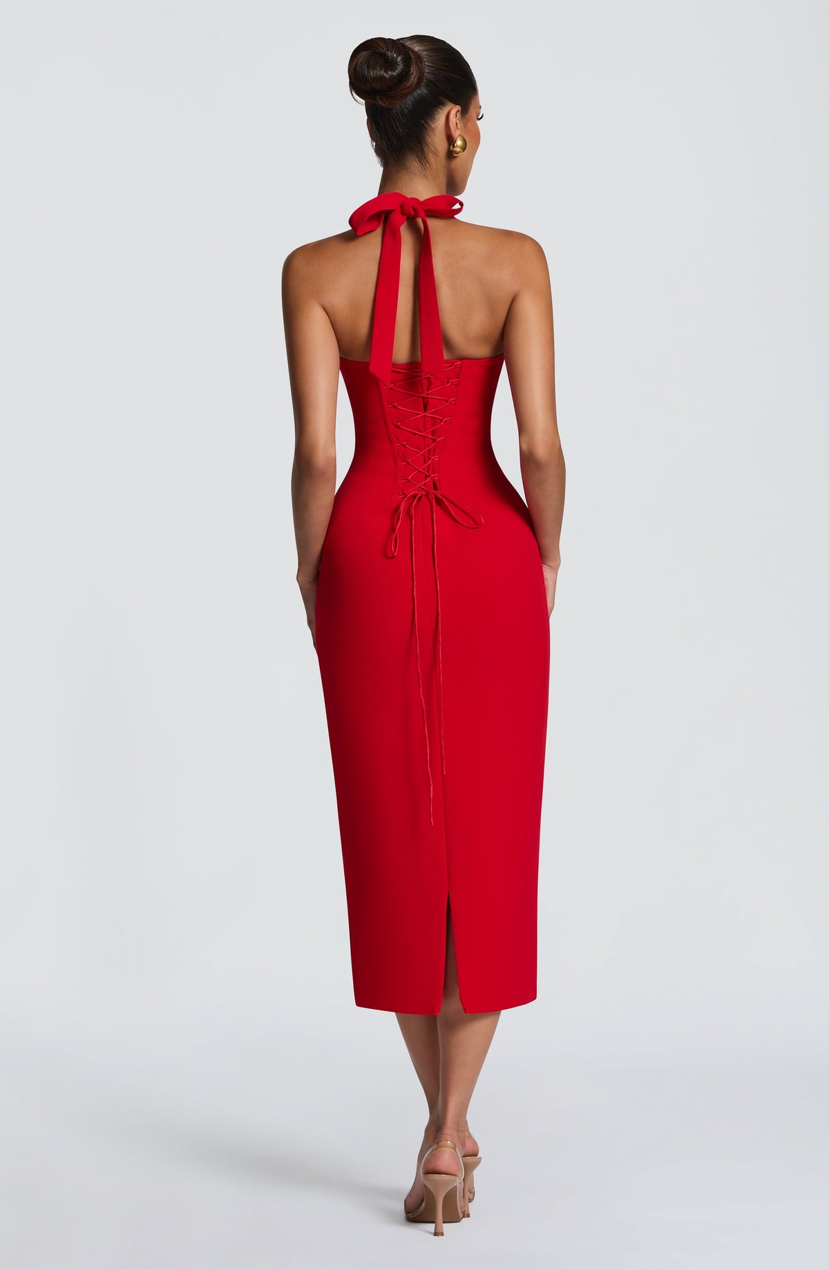 T.X Women's Dress Cassia Midi Red Crepe Lace Formal