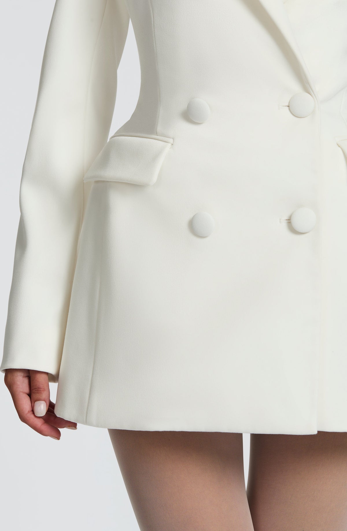 S.M Women's Dress Elvira Mini Ivory Tailored Suiting Party BBF4271-D