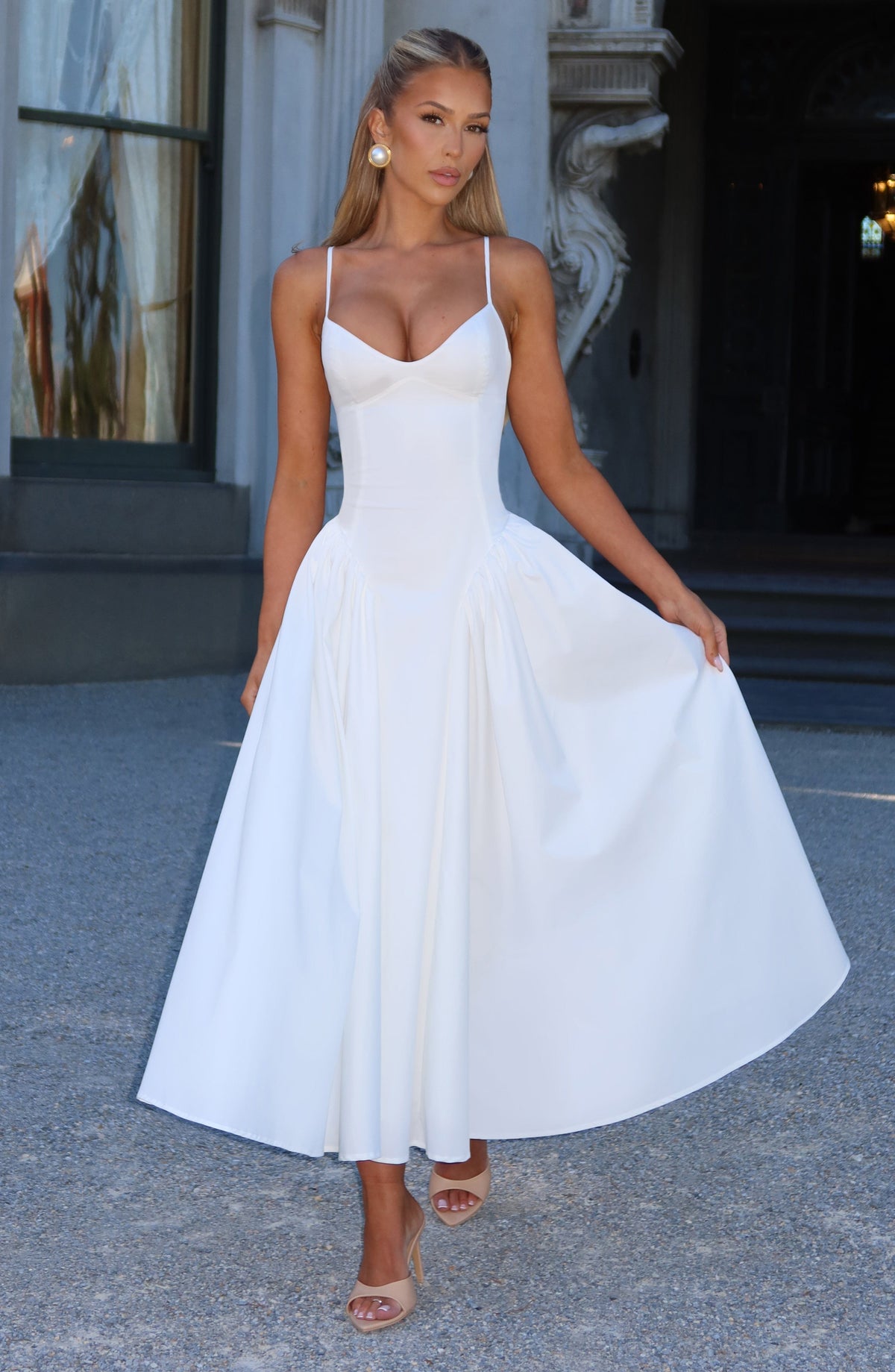 Emerson Women's Dress Midi Ivory Tulle Formal