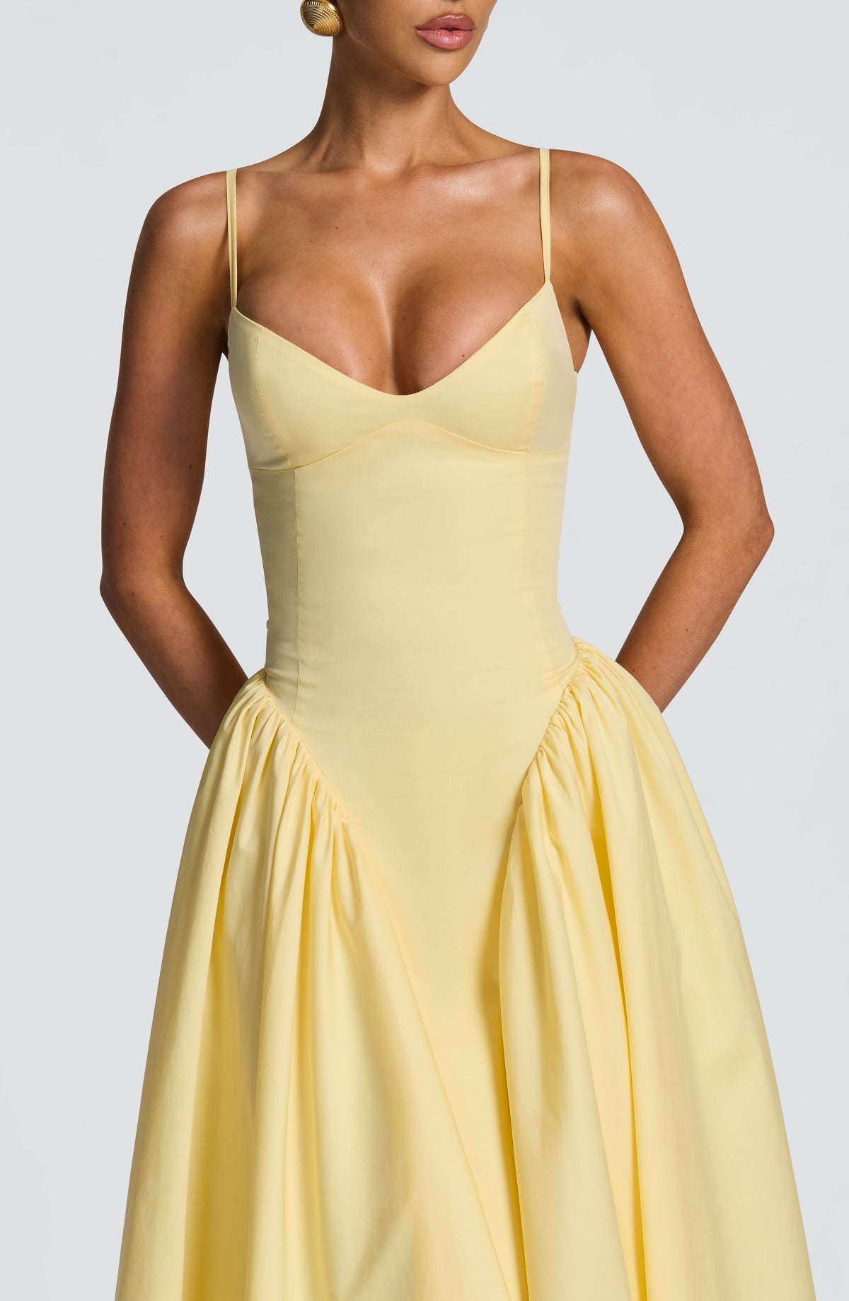 M.T Women's Dress Emerson Sleeveless Lemon Cotton Party