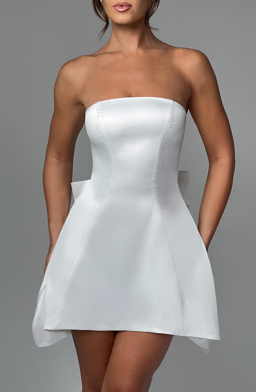 C.F Women's Dress Freja Ivory Satin Corset Party