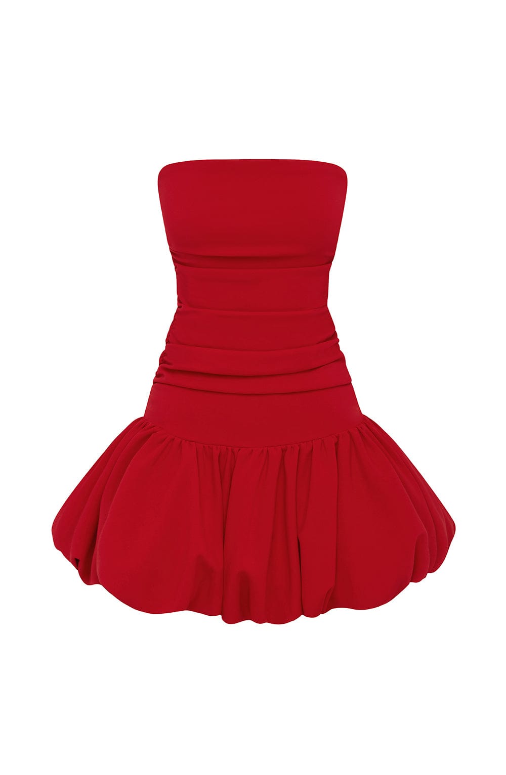 Gemma Women's Dress Bubble Hem Red Crepe Party