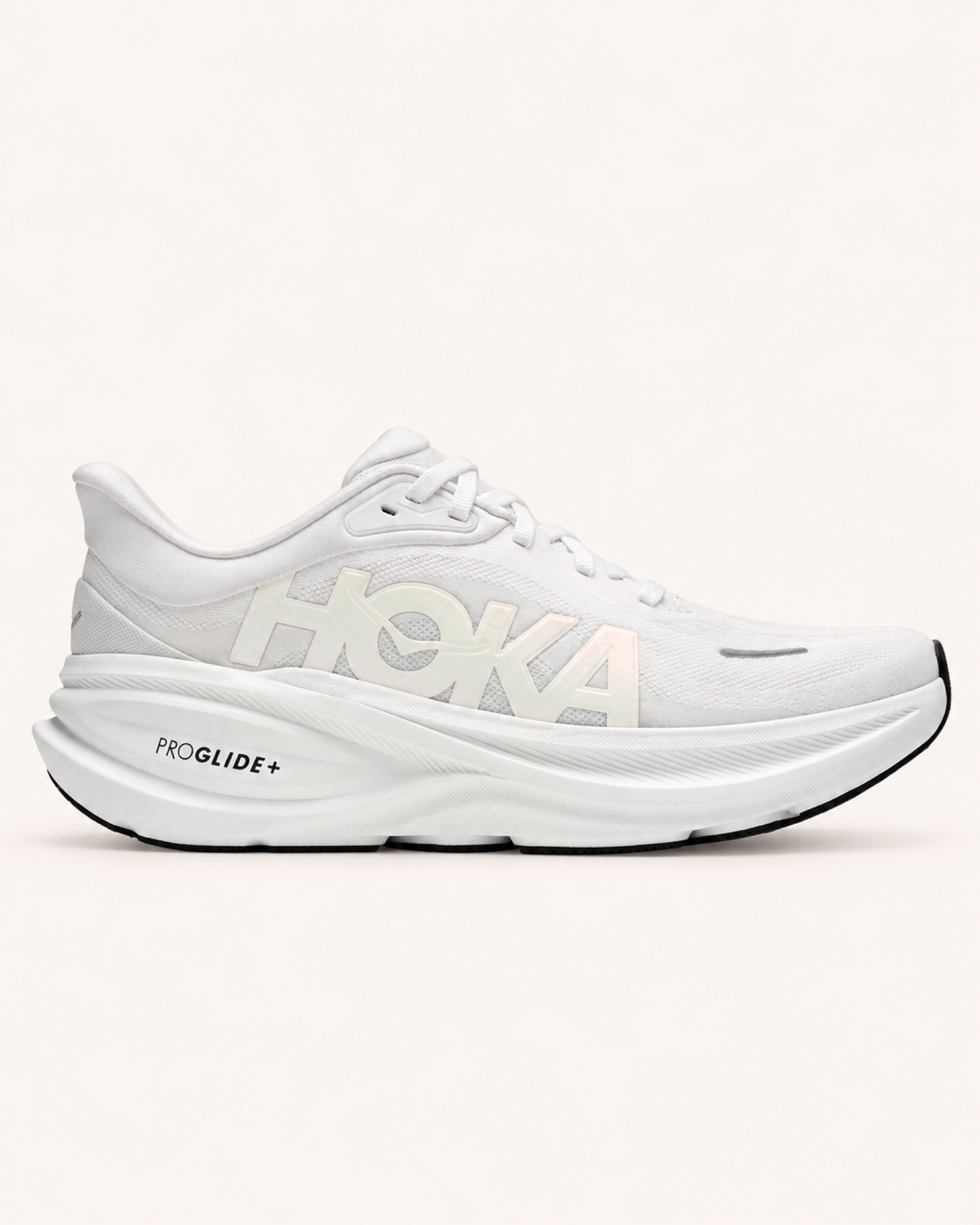 HOKA CLIFTON PRO in White / White — side view #Colour_White / White