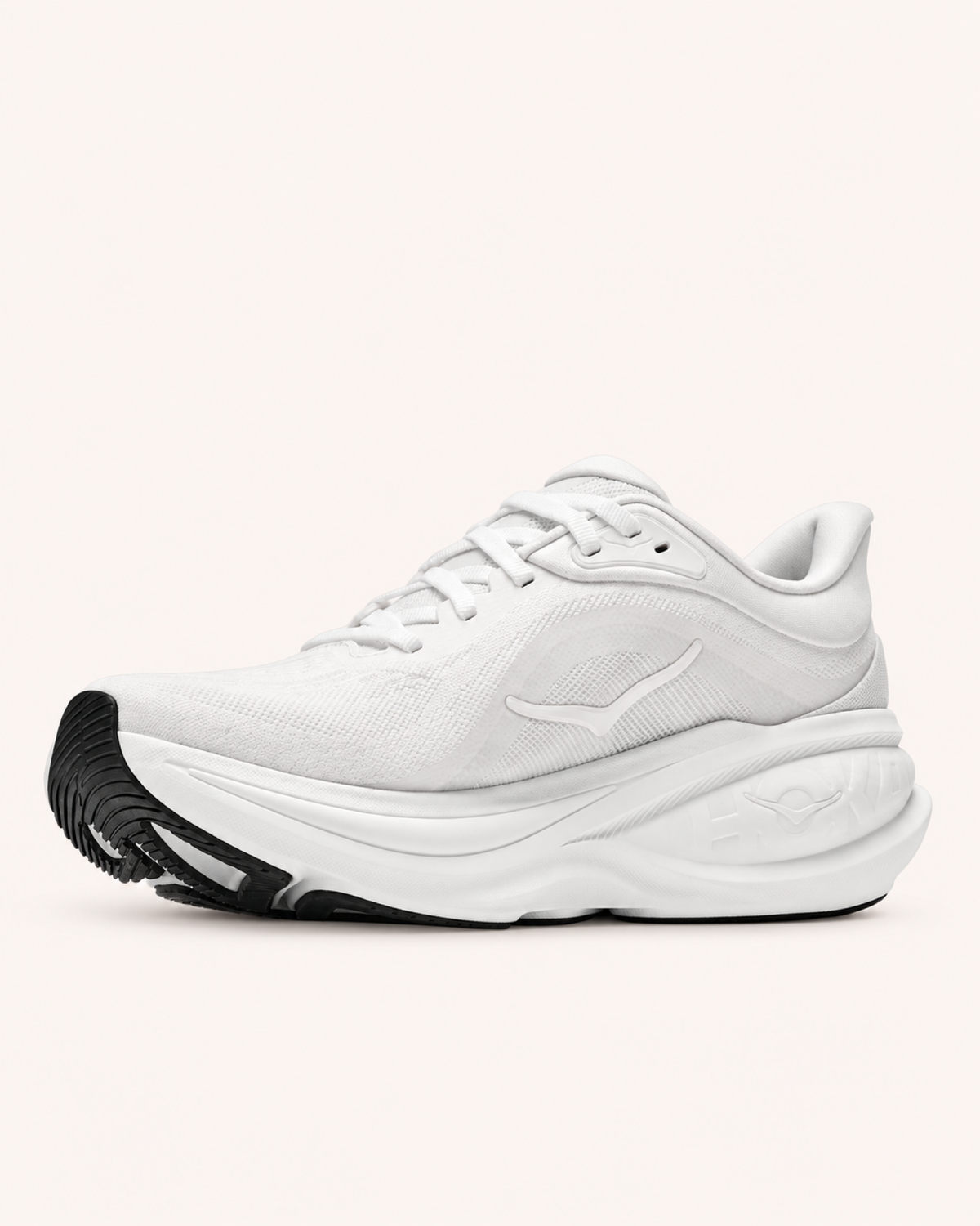 HOKA CLIFTON PRO in White / White — angled view #Colour_White / White