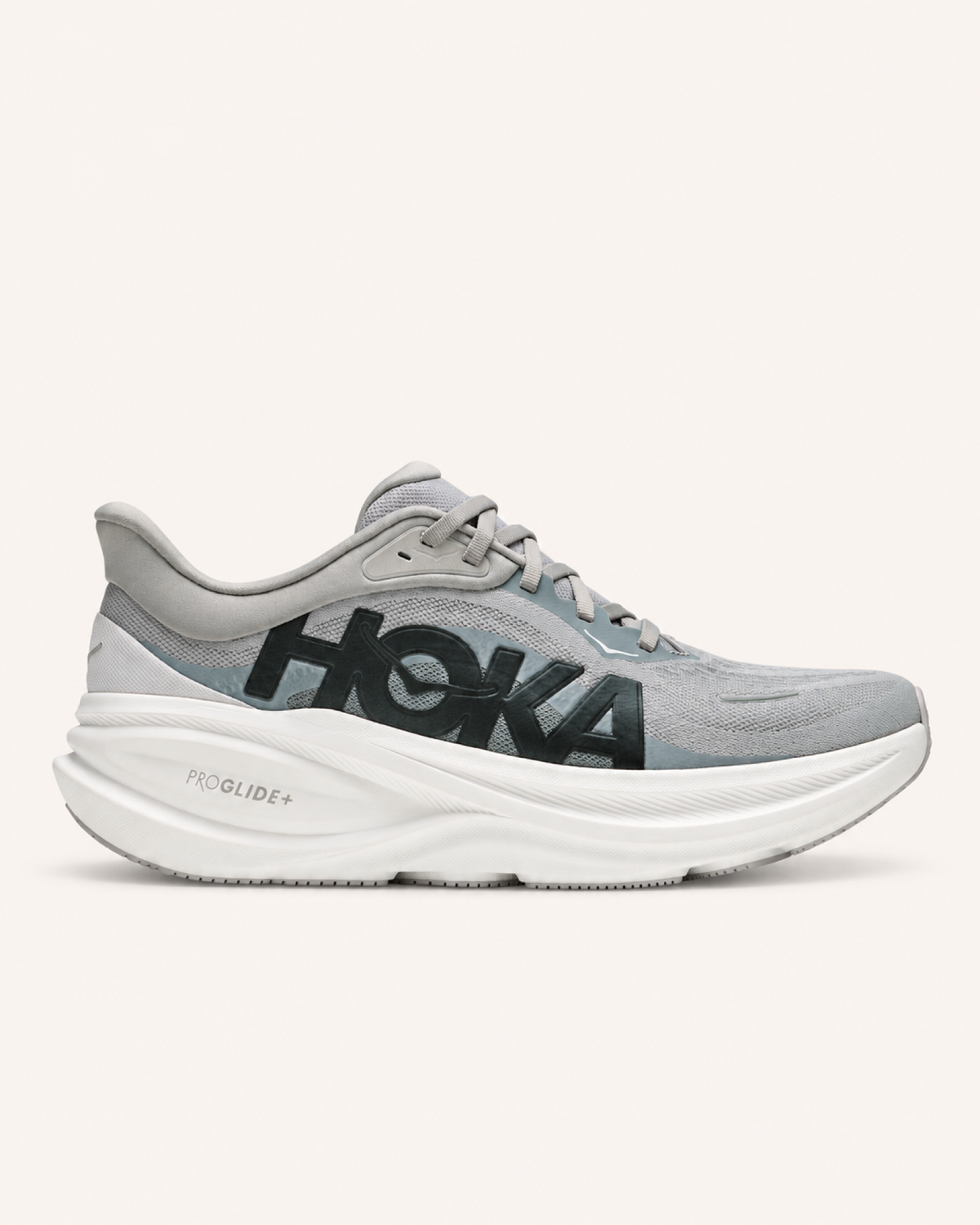 HOKA CLIFTON PRO in Grey / Black — side view #Colour_Grey / Black