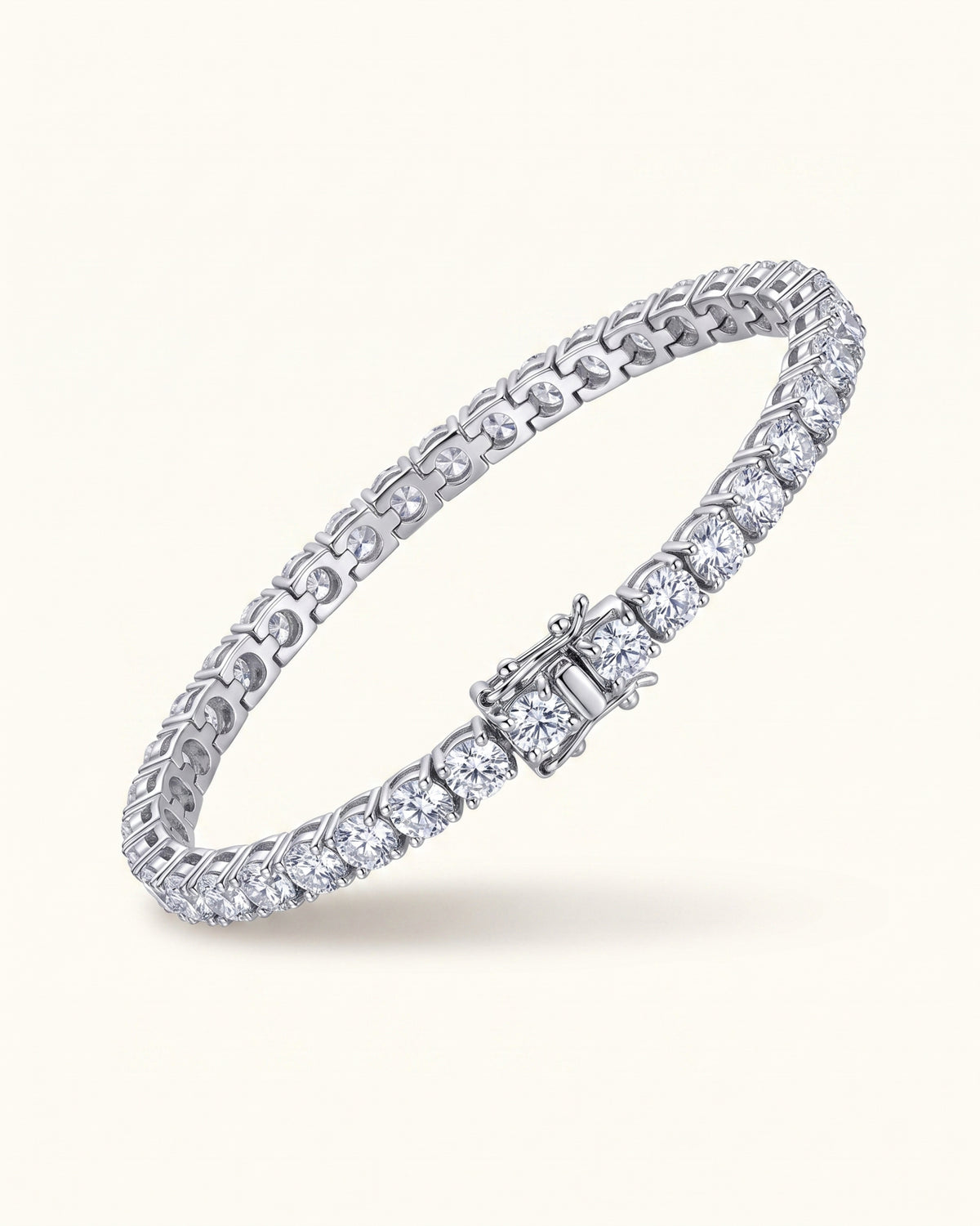 Silver-tone moissanite tennis bracelet in S925 sterling silver