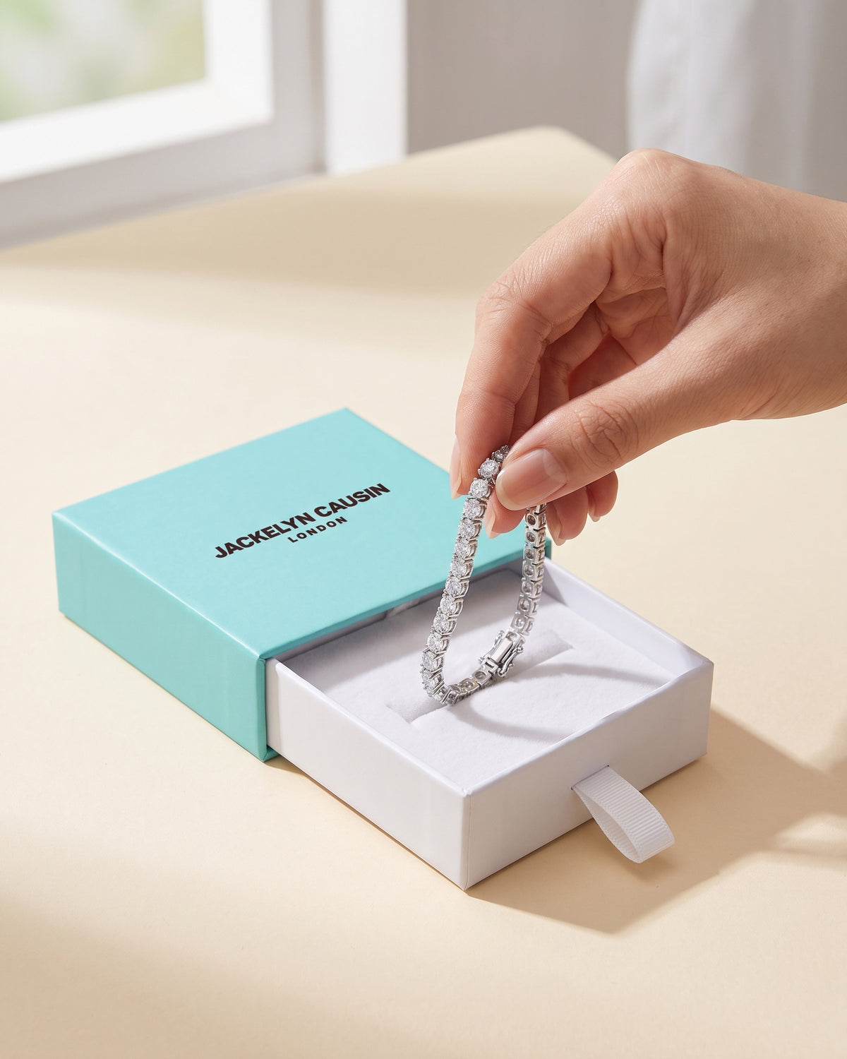 JACKELYN CAUSIN moissanite bracelet unboxing presentation