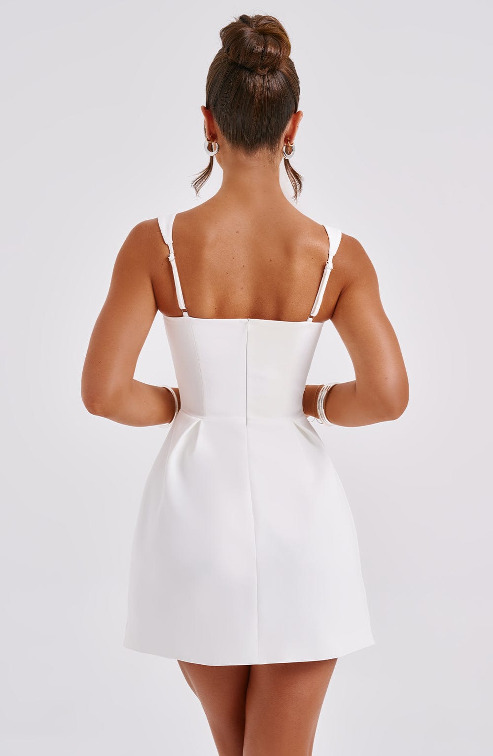 M.T Women's Dress Corset Mini Ivory Woven Party