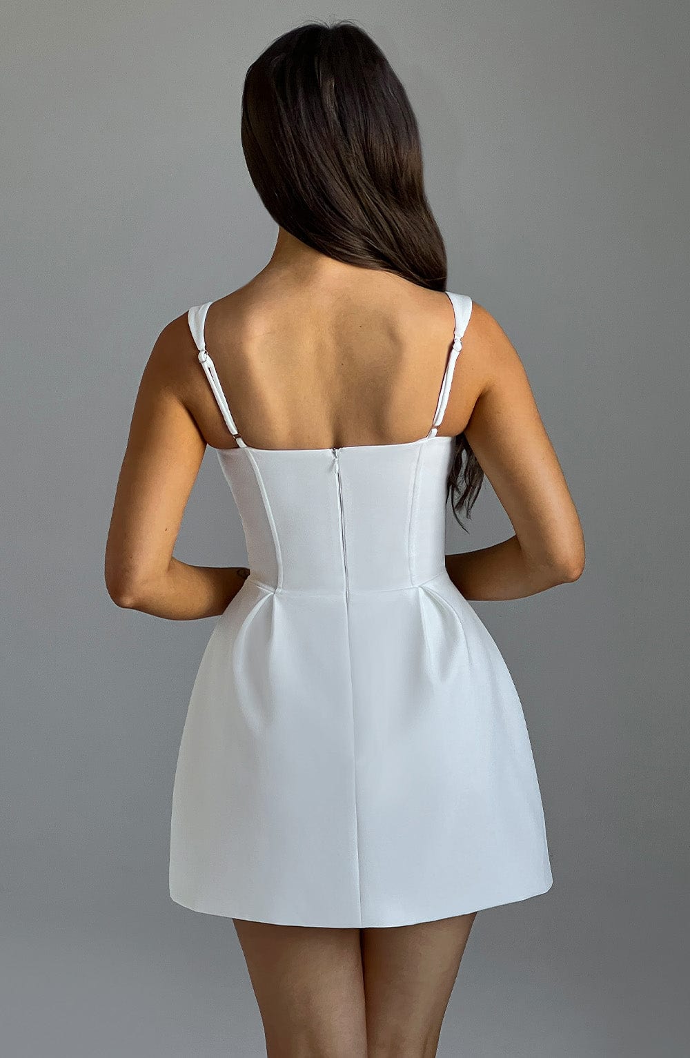 M.T Women's Dress Corset Mini Ivory Woven Party