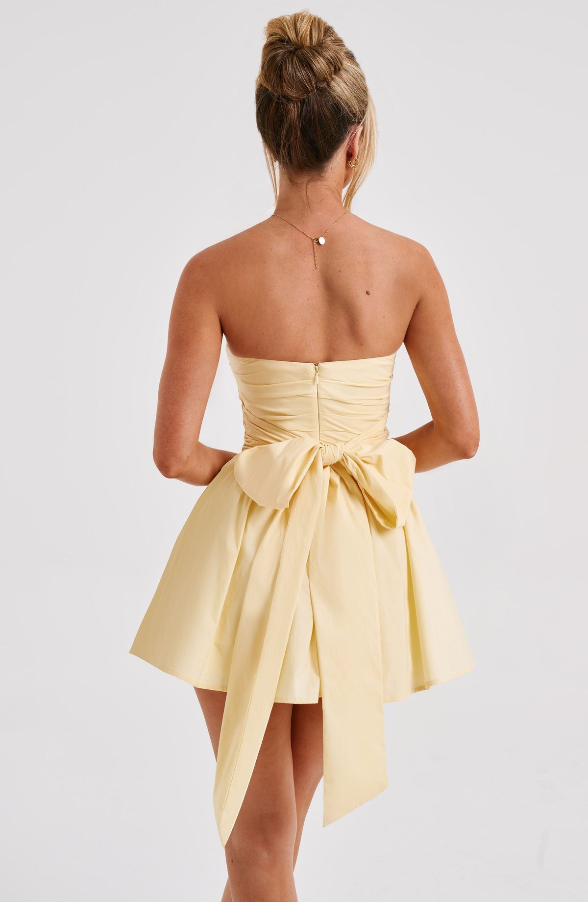 D.J Women's Dress Katrina Mini Lemon Cotton Bow Party