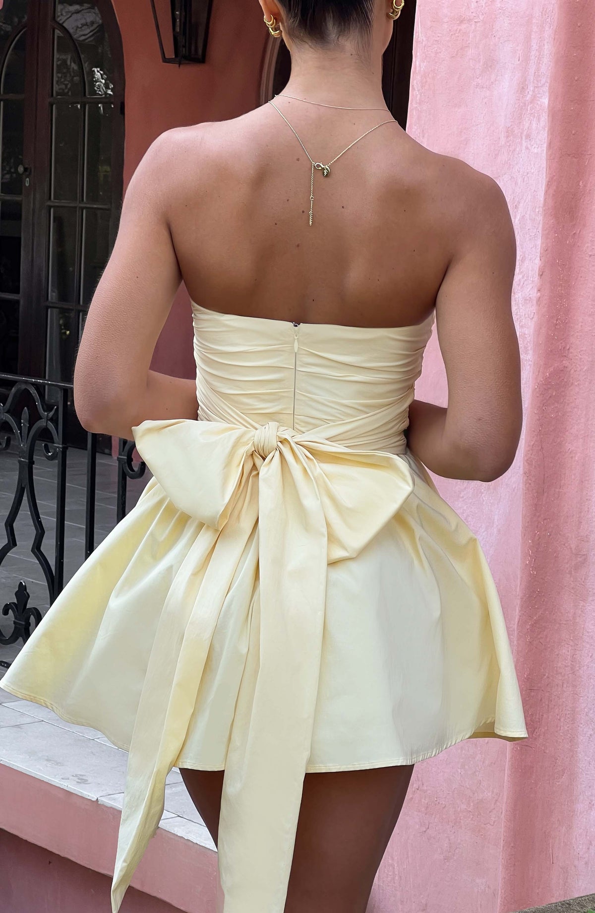 D.J Women's Dress Katrina Mini Lemon Cotton Bow Party