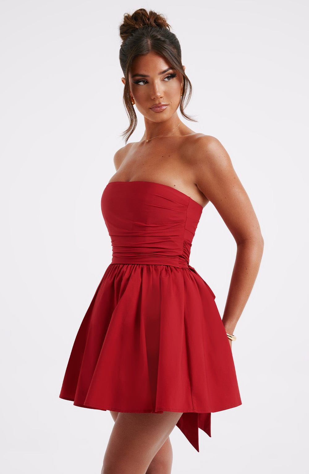 D.J Women's Dress Katrina Corset Red Cotton Party