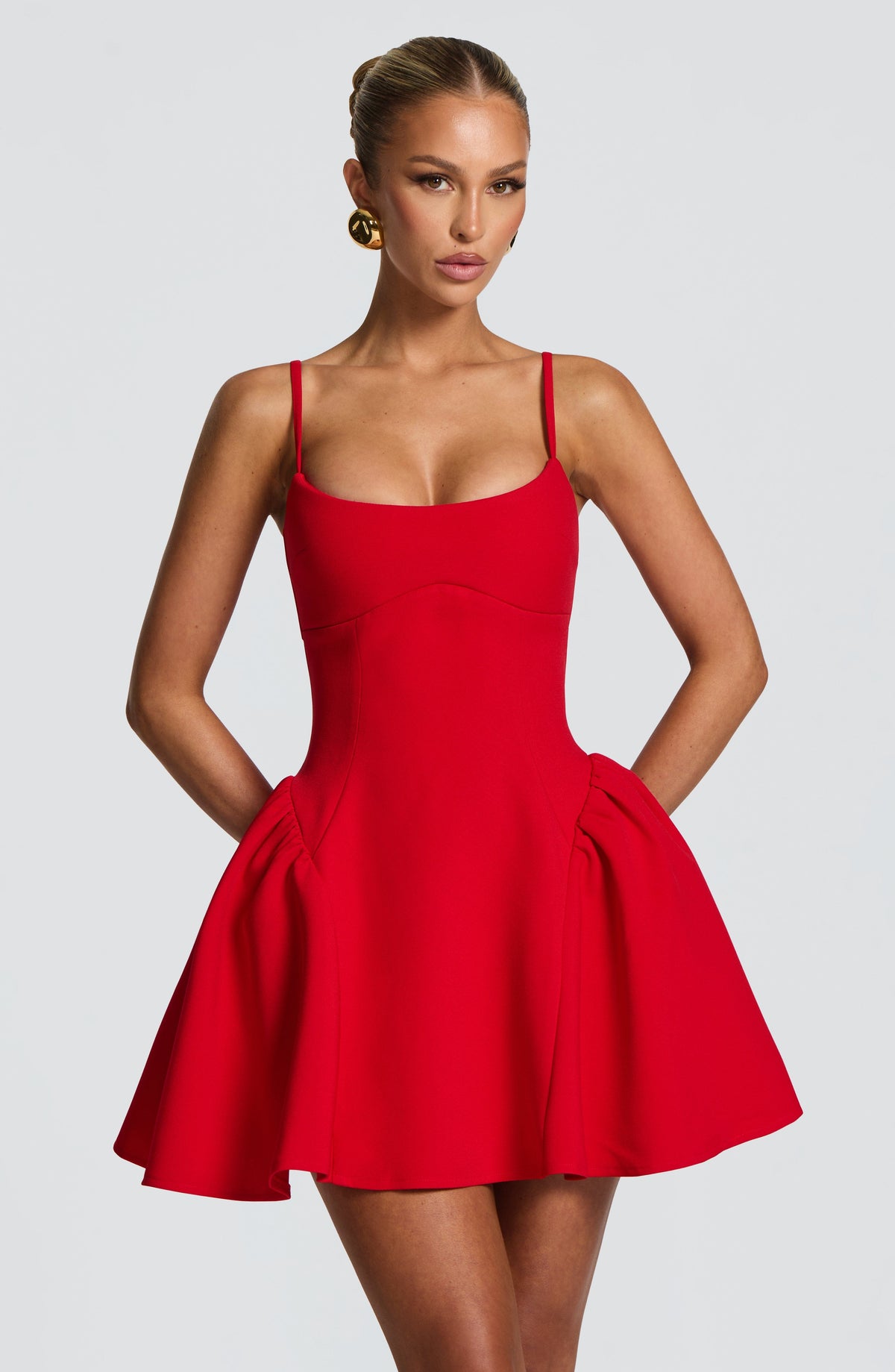 R.F Women's Dress Kiah Mini Red Crepe Party