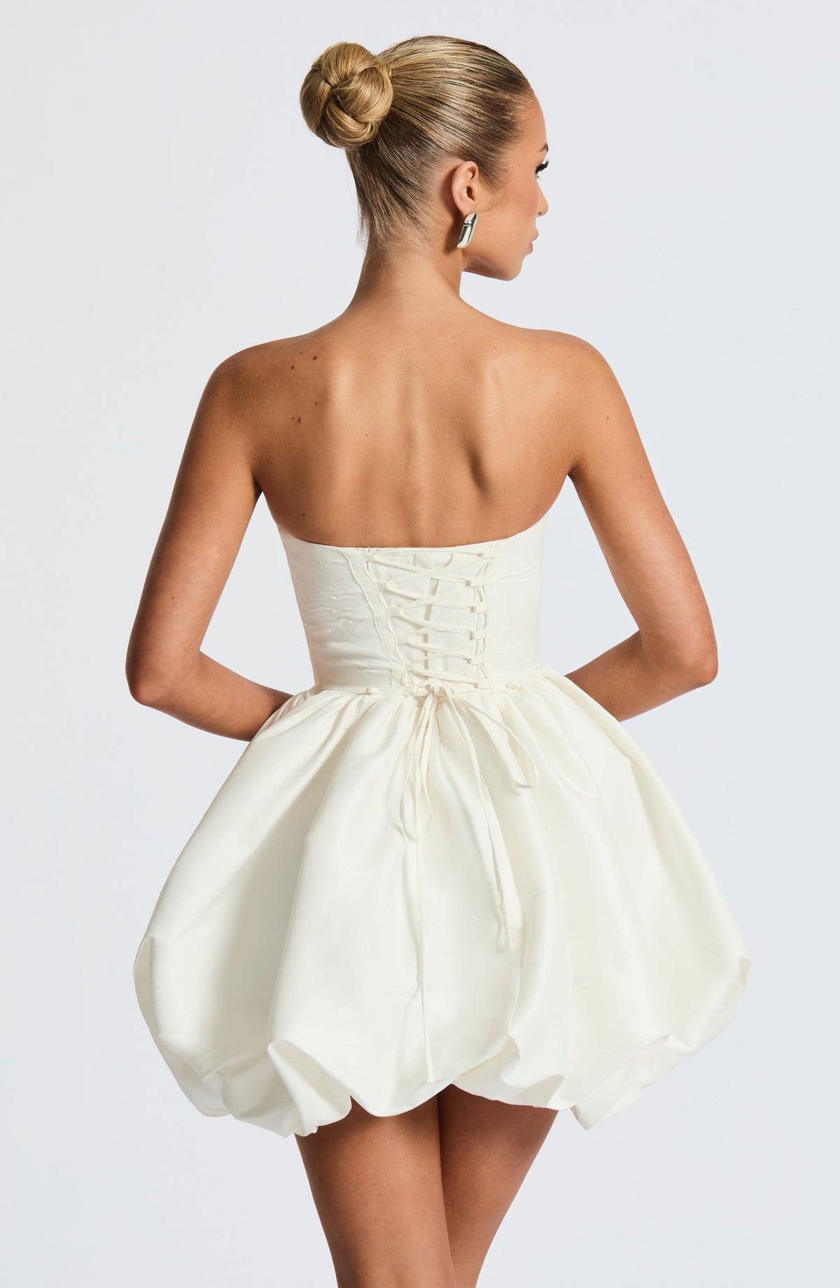 S.M Women's Dress Strapless Ivory Taffeta Party BBF3973-D