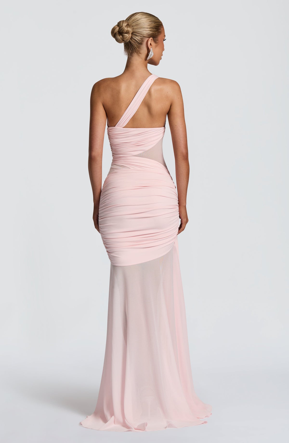 Women's Dress Marianne Maxi Blush Mesh Ruched Formal
