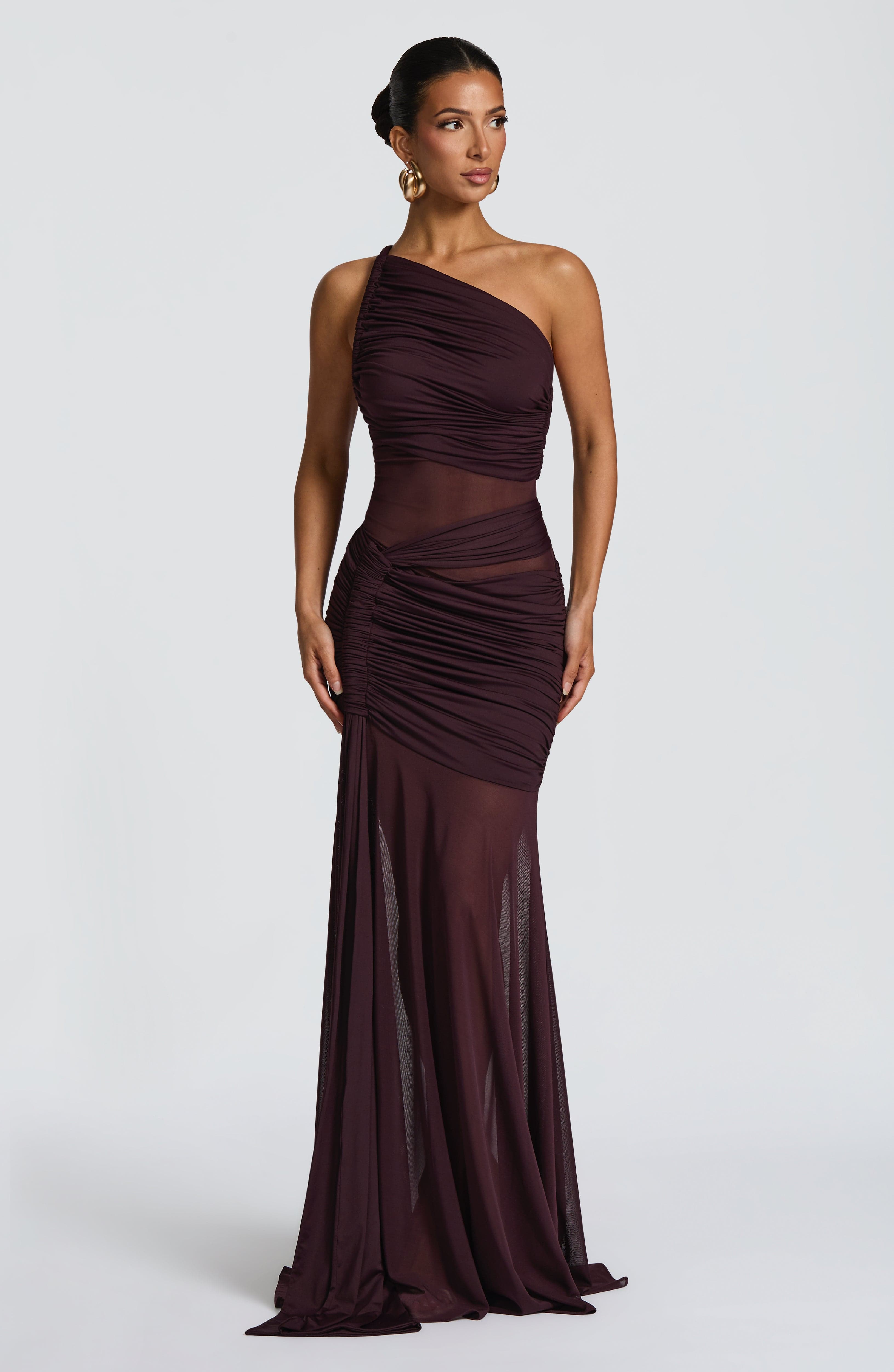 DIA Women's Dress Maxi Plum Slinky Jersey Formal