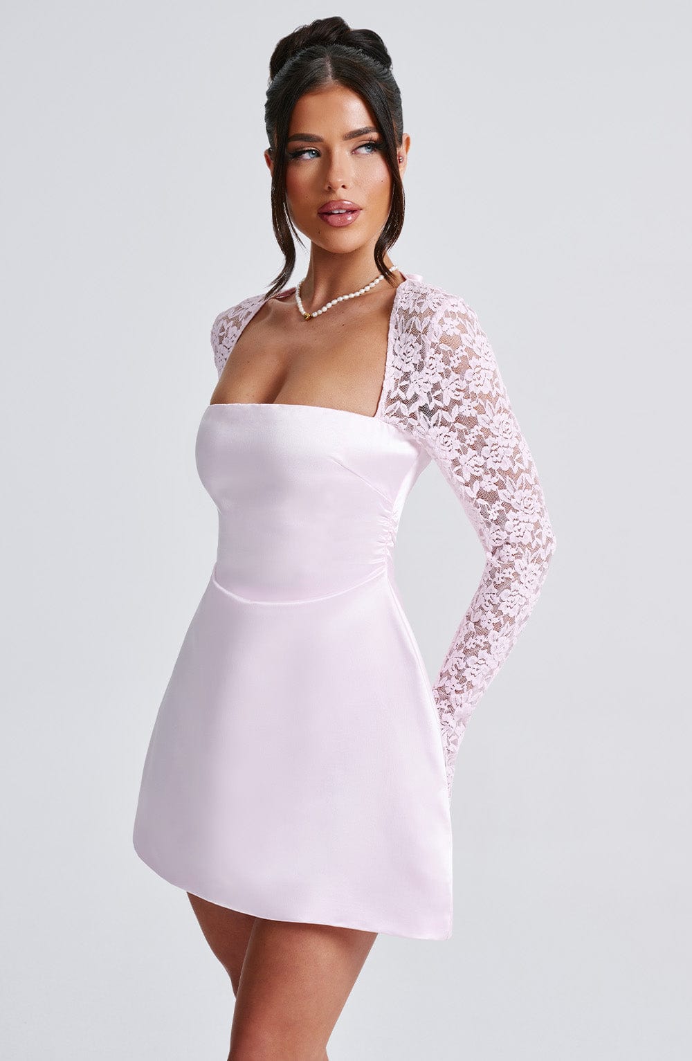 M.T Women's Dress Sadie Bubblehem Blush Satin Party