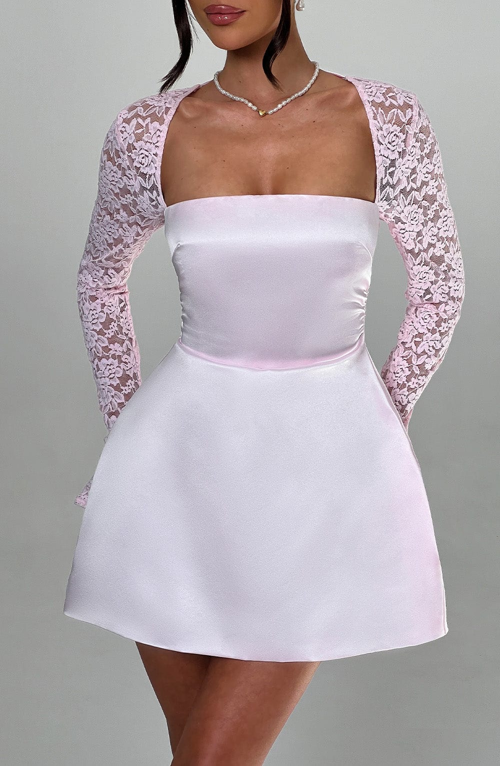 M.T Women's Dress Sadie Bubblehem Blush Satin Party