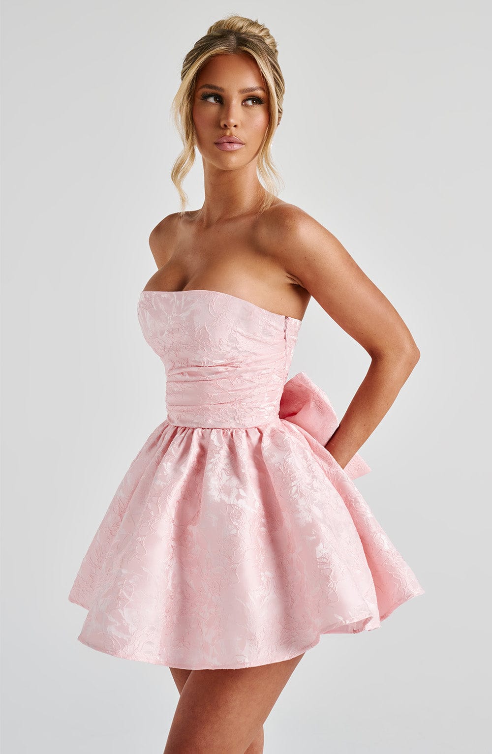 K.Y Women's Dress Salome Mini Blush Jacquard Party