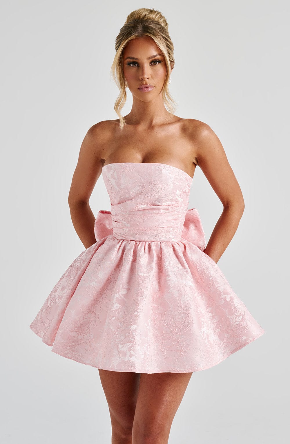 K.Y Women's Dress Salome Mini Blush Jacquard Party
