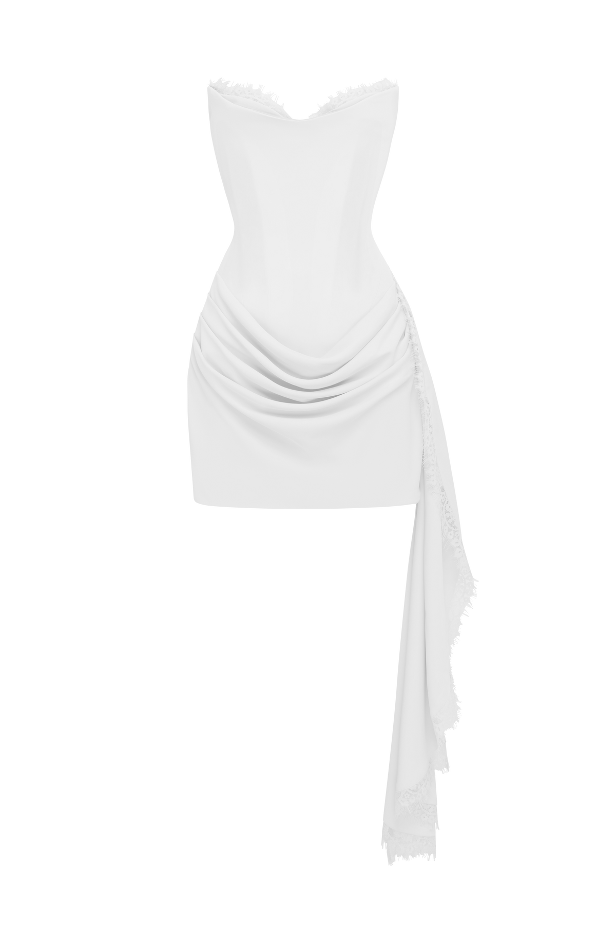 M.T Women's Dress Corset Mini Ivory Lace Twill Party