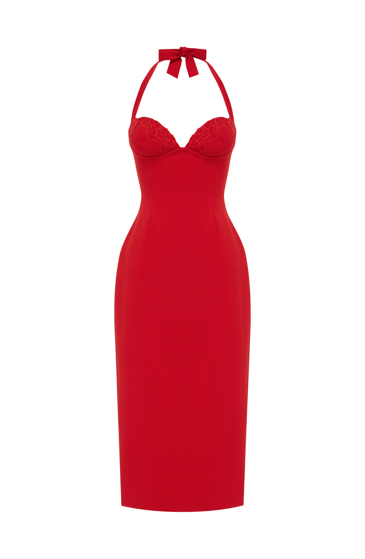 T.X Women's Dress Cassia Midi Red Crepe Lace Formal