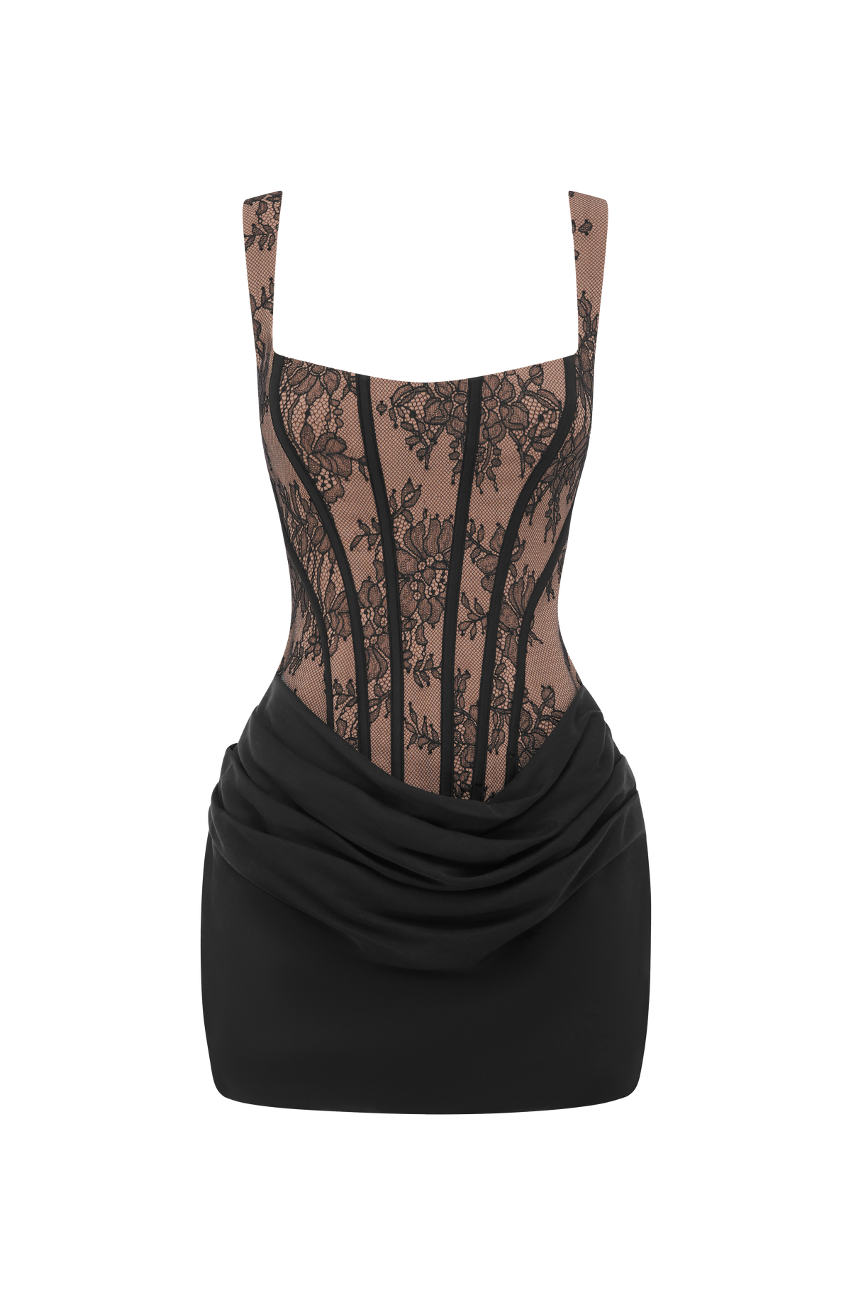 Cornelia Women's Dress Mini Black Lace Corset Party