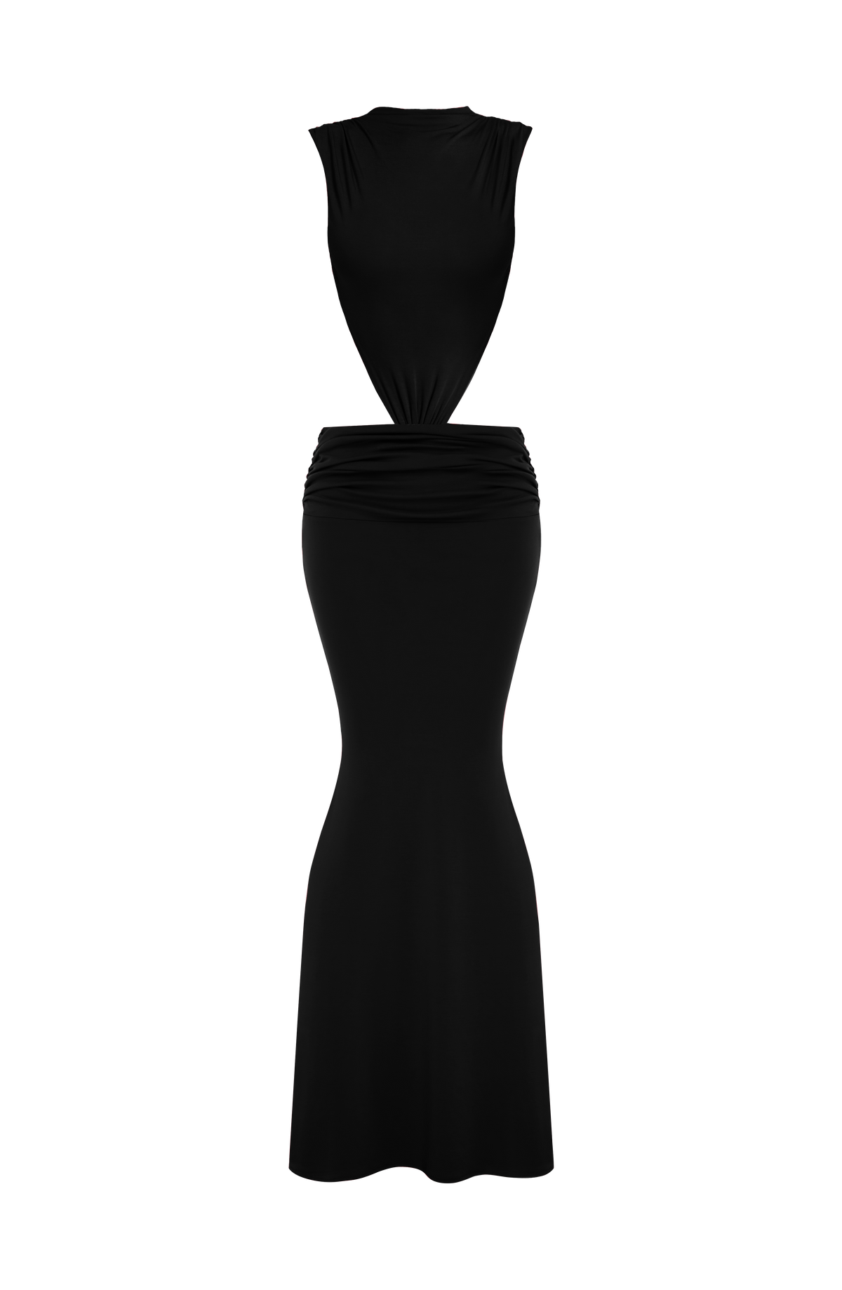 L.F Women's Dress Backless Black Jersey Evening
