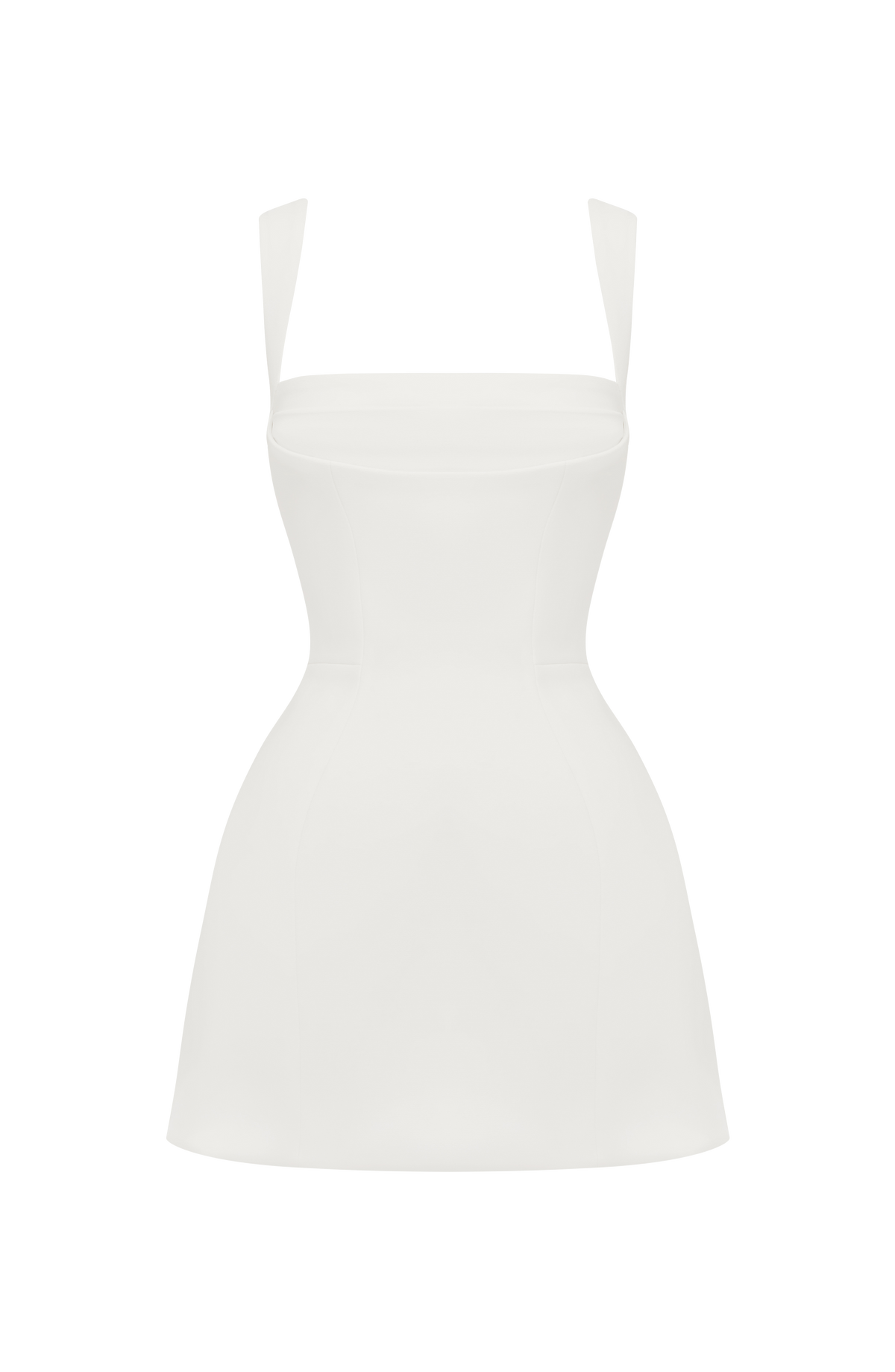 DIA Women's Dress Square Neck Ivory Non-Stretch Crepe Party