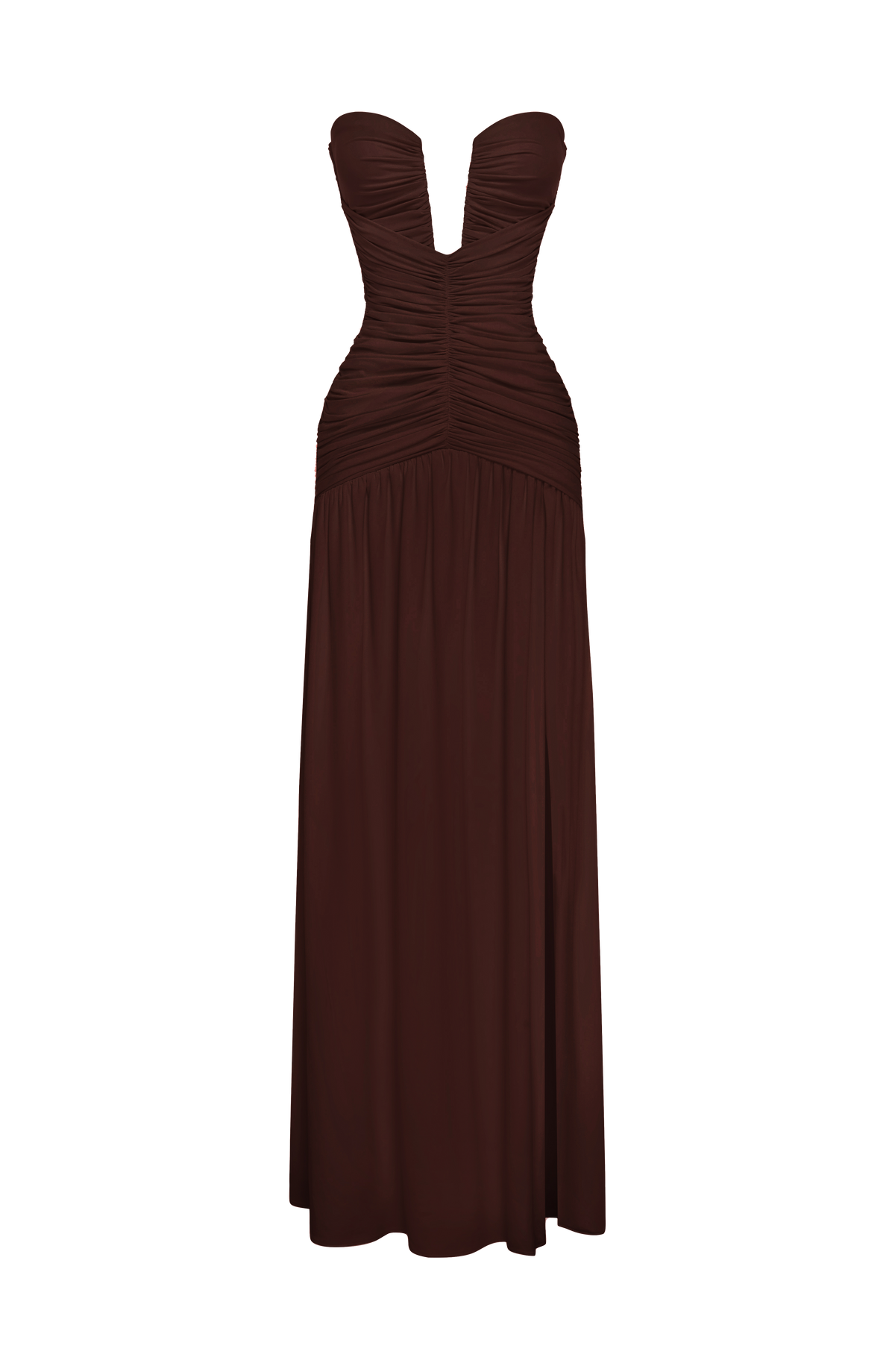 DIA Women's Dress Maxi Plum Brown Stretch Jersey Formal