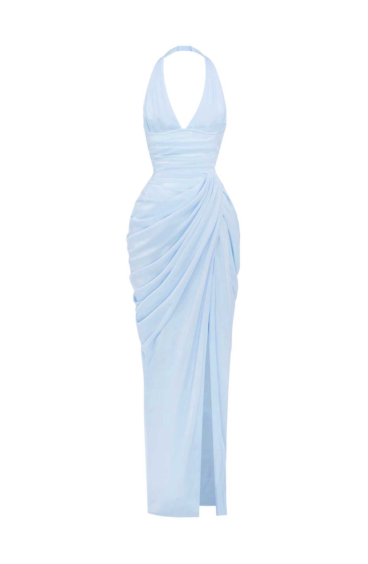 T.X Women's Dress Minette Maxi Glacier Blue Chiffon Corset Evening
