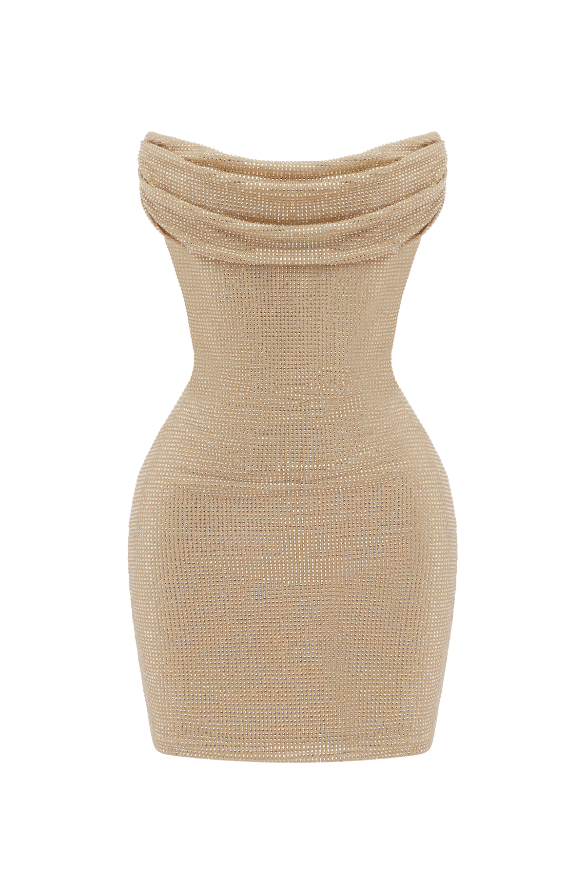 L.F Women's Dress Mirabella Mini Bodycon Gold Rhinestone Mesh Party